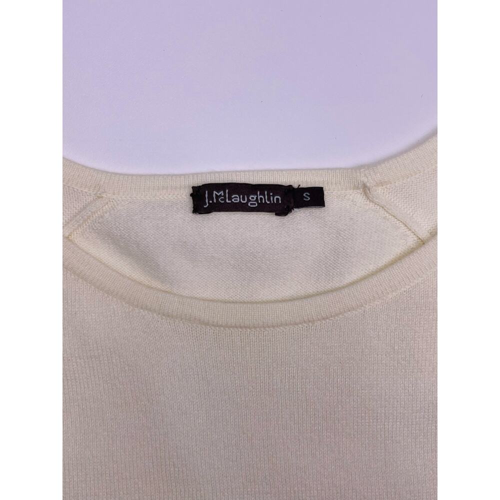 J. McLaughlin Ivory Long Sleeve Button Cuff Top Size S - Picture 4 of 10